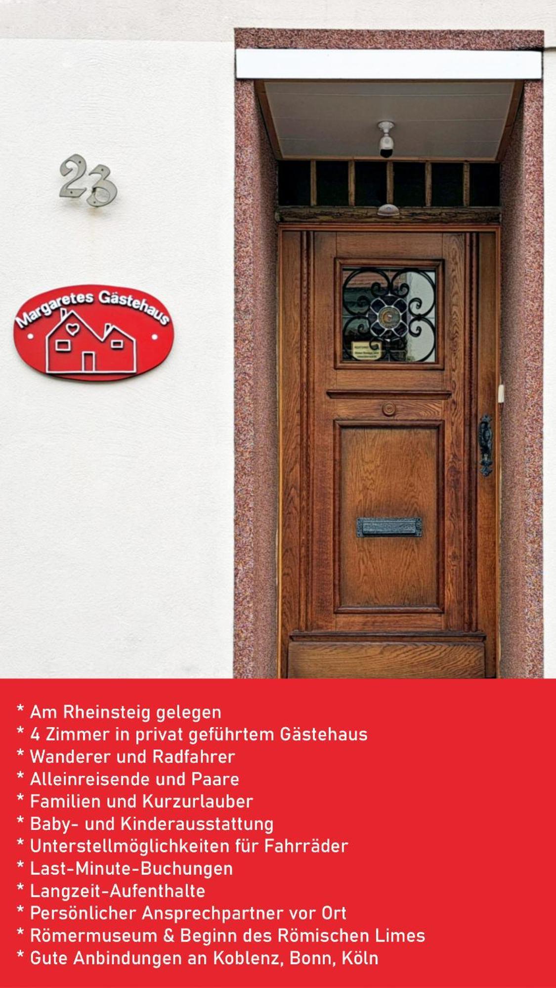 Margaretes Gaestehaus Am Rheinsteig Wanderer Radfahrer Familien Business-Reisende Wlan Gratis Rheinbrohl ภายนอก รูปภาพ